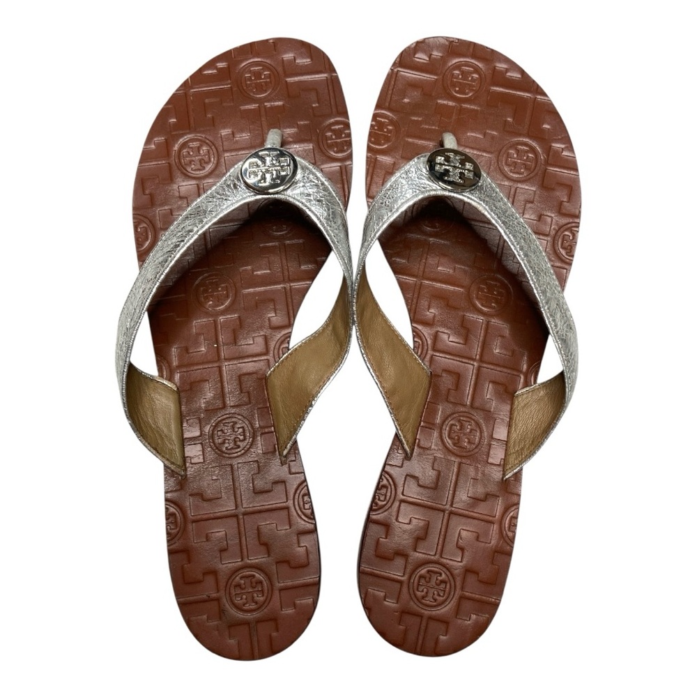 Tory Burch Thora Thong Flip Flop Sandal Silver Size 9